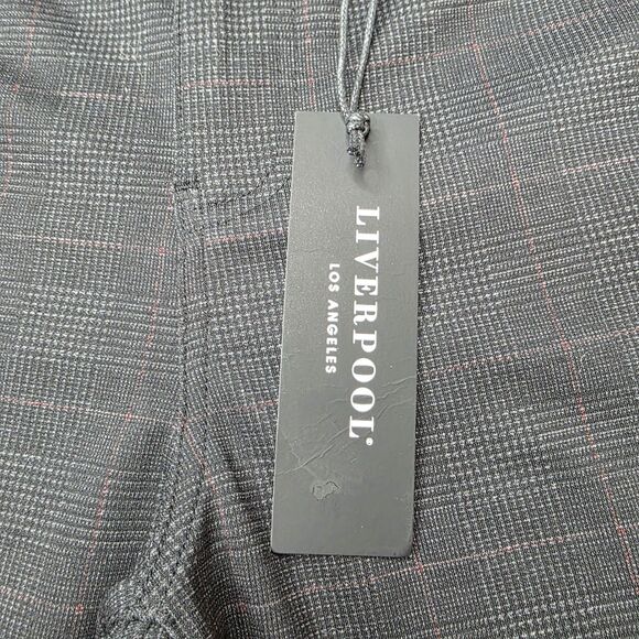 NWT Liverpool Ponte Pants Size 14P Petite Gray Black Plaid Ponte - Picture 8 of 11
